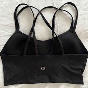 Lululemon Like a Cloud Ribbed Longline Bra Black Size 6